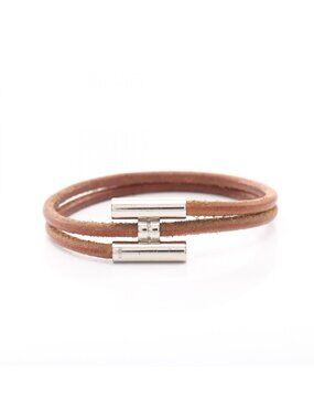 Hermes Bracelet Tourni Tresse Leather Stainless Steel